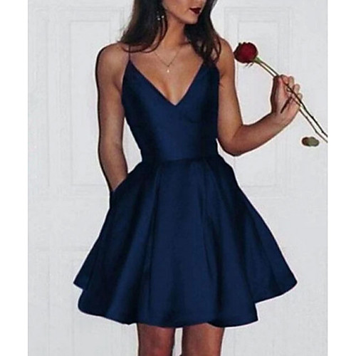 A-Line Minimalist Elegant Homecoming Cocktail Party Dress Spaghetti Strap Sleeveless Short / Mini Satin with Sleek Pleats 2021
A-Line Minimalist Elegant Homecoming Cocktail Party Dress Spaghetti Strap Sleeveless Short / Mini Satin with Sleek Pleats 2021