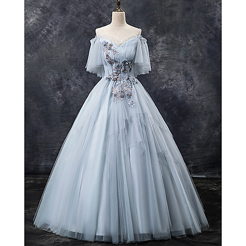 A-Line Glittering Floral Quinceanera Formal Evening Dress Spaghetti Strap Half Sleeve Floor Length Tulle with Pleats Crystals Appliques 2021
A-Line Glittering Floral Quinceanera Formal Evening Dress Spaghetti Strap Half Sleeve Floor Length Tulle with Pleats Crystals Appliques 2021