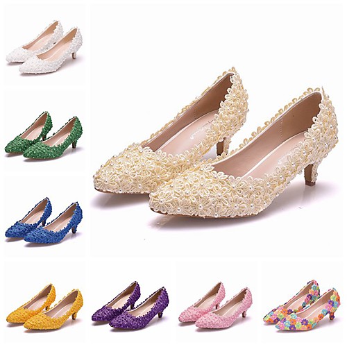 Women's Wedding Shoes Pumps Pointed Toe Wedding Pumps Business Sexy Minimalism Party & Evening Office & Career PU Pearl Satin Flower Lace Solid Colored Color Block White Purple Yellow
Women's Wedding Shoes Pumps Pointed Toe Wedding Pumps Business Sexy Minimalism Party & Evening Office & Career PU Pearl Satin Flower Lace Solid Colored Color Block White Purple Yellow