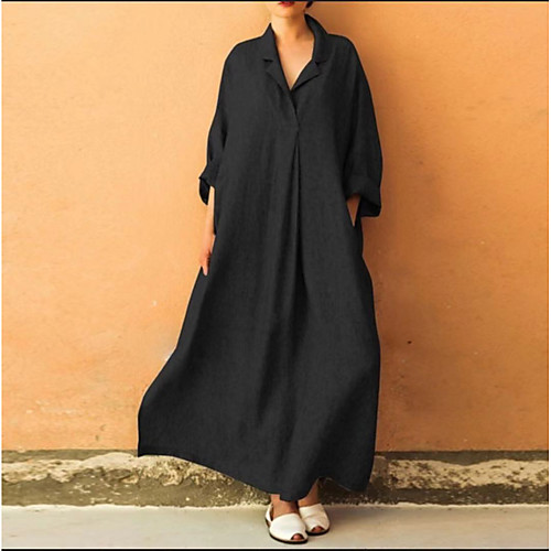 Women's Swing Dress Maxi long Dress Blushing Pink Gray Black Long Sleeve Solid Color Ruched Patchwork Fall Winter Shirt Collar Casual Vintage 2021 S M L XL XXL 3XL 4XL 5XL
Women's Swing Dress Maxi long Dress Blushing Pink Gray Black Long Sleeve Solid Color Ruched Patchwork Fall Winter Shirt Collar Casual Vintage 2021 S M L XL XXL 3XL 4XL 5XL
