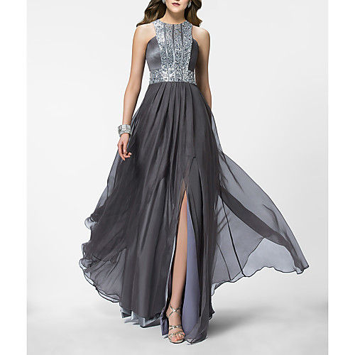 Sheath / Column Empire Sparkle Wedding Guest Formal Evening Dress Jewel Neck Sleeveless Sweep / Brush Train Chiffon with Pleats Sequin 2021
Sheath / Column Empire Sparkle Wedding Guest Formal Evening Dress Jewel Neck Sleeveless Sweep / Brush Train Chiffon with Pleats Sequin 2021