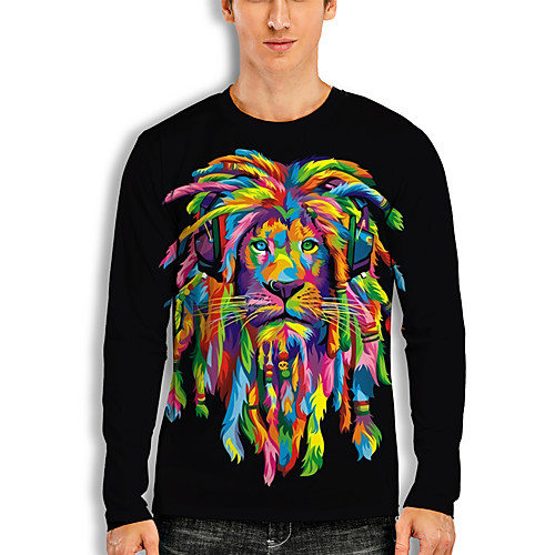 Men's T shirt 3D Print Graphic Lion Animal Print Long Sleeve Daily Tops Basic Casual Black
Men's T shirt 3D Print Graphic Lion Animal Print Long Sleeve Daily Tops Basic Casual Black