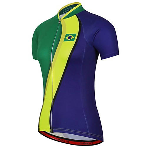21Grams Women's Short Sleeve Cycling Jersey Summer Spandex Polyester BlueGreen Brazil National Flag Bike Jersey Top Mountain Bike MTB Road Bike Cycling UV Resistant Quick Dry Breathable Sports
21Grams Women's Short Sleeve Cycling Jersey Summer Spandex Polyester BlueGreen Brazil National Flag Bike Jersey Top Mountain Bike MTB Road Bike Cycling UV Resistant Quick Dry Breathable Sports