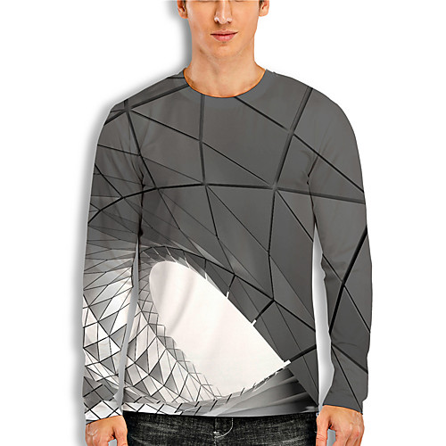 Men's T shirt 3D Print Geometric 3D 3D Print Long Sleeve Daily Tops Casual Gray
Men's T shirt 3D Print Geometric 3D 3D Print Long Sleeve Daily Tops Casual Gray