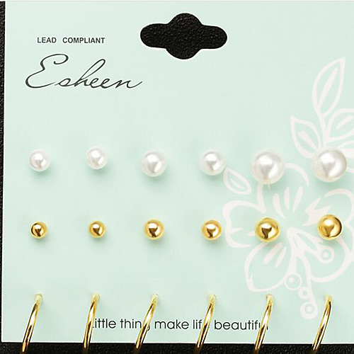 Women's Stud Earrings Earrings Set Geometrical Precious Fashion Imitation Pearl Earrings Jewelry Gold / Silver For Christmas Halloween Party Evening Gift Festival 1 set
Women's Stud Earrings Earrings Set Geometrical Precious Fashion Imitation Pearl Earrings Jewelry Gold / Silver For Christmas Halloween Party Evening Gift Festival 1 set