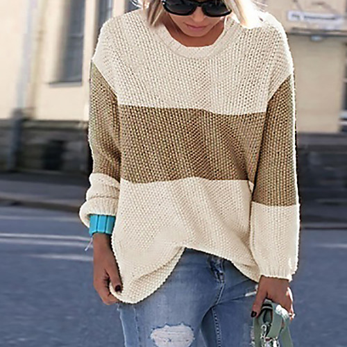 Women's Stripes Sweater Long Sleeve Sweater Cardigans U Neck Light Blue powder White
Women's Stripes Sweater Long Sleeve Sweater Cardigans U Neck Light Blue powder White