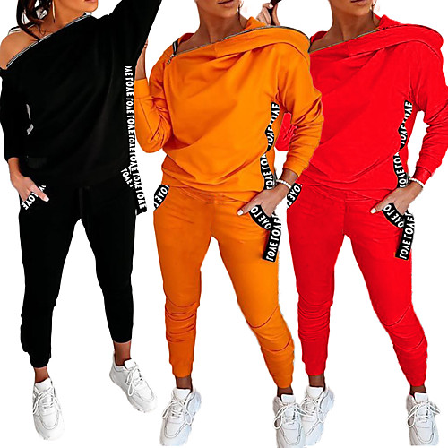 zipper design letter print hooded top & pockets pants set, women tracksuit hooded sweatshirt pants sets (orange, l)
zipper design letter print hooded top & pockets pants set, women tracksuit hooded sweatshirt pants sets (orange, l)