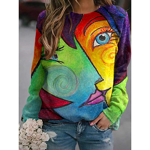 Women's Pullover Sweatshirt Graphic Portrait Print Daily Other Prints Basic Casual Hoodies Sweatshirts Rainbow
Women's Pullover Sweatshirt Graphic Portrait Print Daily Other Prints Basic Casual Hoodies Sweatshirts Rainbow
