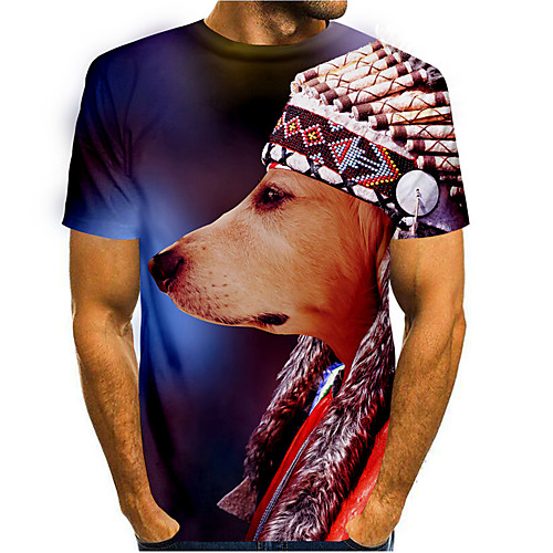 Men's Tee T shirt 3D Print Dog 3D Animal 3D Print Short Sleeve Daily Tops Casual Round Neck Blue / Summer
Men's Tee T shirt 3D Print Dog 3D Animal 3D Print Short Sleeve Daily Tops Casual Round Neck Blue / Summer
