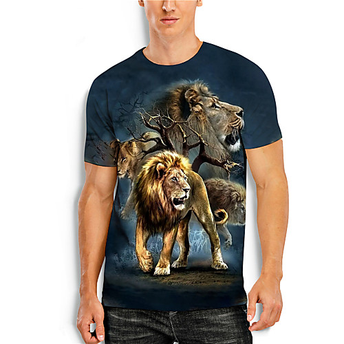 Men's T shirt 3D Print 3D Lion Animal 3D Print Short Sleeve Daily Tops Casual Blue
Men's T shirt 3D Print 3D Lion Animal 3D Print Short Sleeve Daily Tops Casual Blue