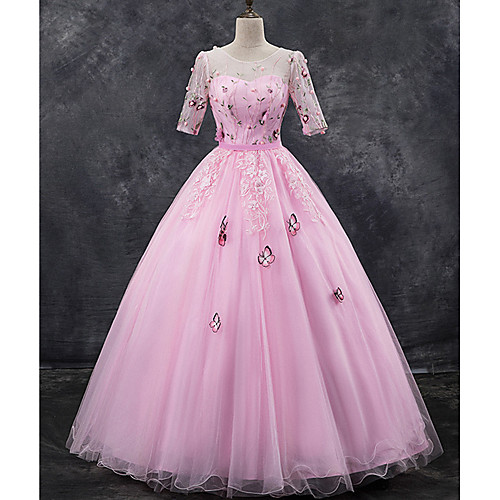 Ball Gown Elegant Floral Quinceanera Formal Evening Dress Illusion Neck Half Sleeve Floor Length Tulle with Pleats Appliques 2021
Ball Gown Elegant Floral Quinceanera Formal Evening Dress Illusion Neck Half Sleeve Floor Length Tulle with Pleats Appliques 2021