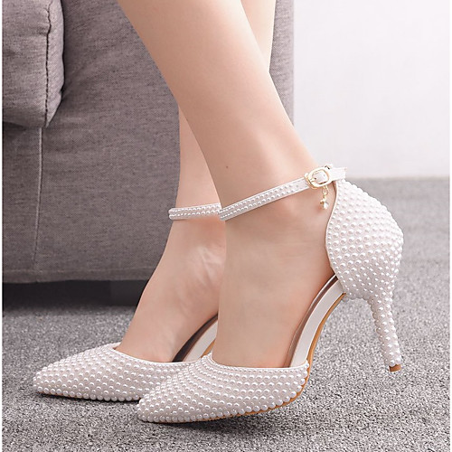 Women's Wedding Shoes Stiletto Heel Pointed Toe Wedding Pumps Vintage Sexy Minimalism Wedding Party & Evening PU Pearl Buckle Solid Colored Color Block White Beige
Women's Wedding Shoes Stiletto Heel Pointed Toe Wedding Pumps Vintage Sexy Minimalism Wedding Party & Evening PU Pearl Buckle Solid Colored Color Block White Beige
