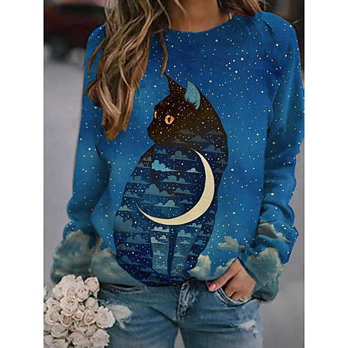 Women's Hoodie Sweatshirt Cat Graphic 3D Print Daily 3D Print Basic Casual Hoodies Sweatshirts Blue
Women's Hoodie Sweatshirt Cat Graphic 3D Print Daily 3D Print Basic Casual Hoodies Sweatshirts Blue