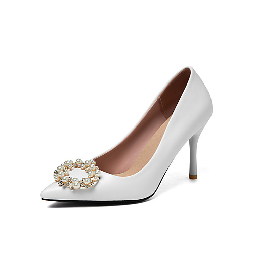 Women's Wedding Shoes Stiletto Heel Pointed Toe Wedding Pumps Business Sexy Wedding Party & Evening PU Pearl Solid Colored White Black Red
Women's Wedding Shoes Stiletto Heel Pointed Toe Wedding Pumps Business Sexy Wedding Party & Evening PU Pearl Solid Colored White Black Red