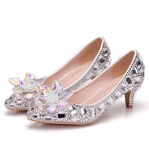 Women's Wedding Shoes Pumps Pointed Toe Wedding Pumps Business Sexy Minimalism Party & Evening Office & Career PU Rhinestone Crystal Sparkling Glitter Solid Colored Color Block Silver Rainbow
Women's Wedding Shoes Pumps Pointed Toe Wedding Pumps Business Sexy Minimalism Party & Evening Office & Career PU Rhinestone Crystal Sparkling Glitter Solid Colored Color Block Silver Rainbow