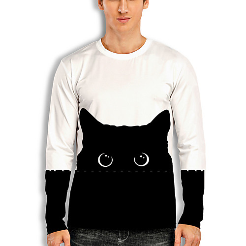 Men's T shirt 3D Print Graphic 3D Animal Print Long Sleeve Casual Tops Cartoon Classic Black / White
Men's T shirt 3D Print Graphic 3D Animal Print Long Sleeve Casual Tops Cartoon Classic Black / White