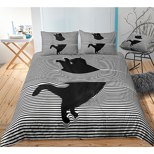 Black Cat Print 3-Piece Duvet Cover Set Hotel Bedding Sets Comforter Cover with Soft Lightweight Microfiber, Include 1 Duvet Cover, 2 Pillowcases for Double/Queen/King(1 Pillowcase for Twin/Single)
Black Cat Print 3-Piece Duvet Cover Set Hotel Bedding Sets Comforter Cover with Soft Lightweight Microfiber, Include 1 Duvet Cover, 2 Pillowcases for Double/Queen/King(1 Pillowcase for Twin/Single)