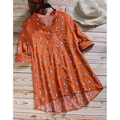 Women's Plus Size Tops Blouse Shirt Cat Graphic Short Sleeve Orange Big Size M L XL XXL 3XL
Women's Plus Size Tops Blouse Shirt Cat Graphic Short Sleeve Orange Big Size M L XL XXL 3XL
