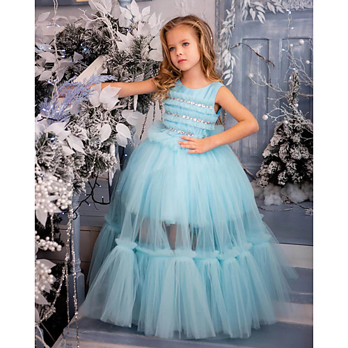 Princess Floor Length Flower Girl Dresses Party Tulle Sleeveless Jewel Neck with Solid
Princess Floor Length Flower Girl Dresses Party Tulle Sleeveless Jewel Neck with Solid