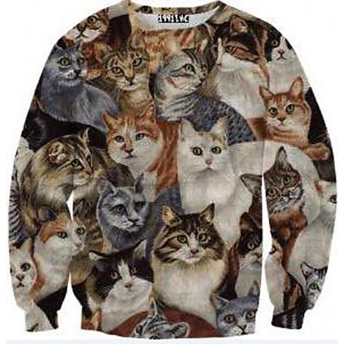 Women's Pullover Sweatshirt Cat Graphic 3D Print Daily 3D Print Basic Casual Hoodies Sweatshirts Gray
Women's Pullover Sweatshirt Cat Graphic 3D Print Daily 3D Print Basic Casual Hoodies Sweatshirts Gray