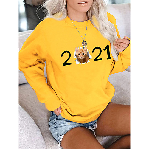 Women's Pullover Sweatshirt Cat Graphic 3D Print Daily 3D Print Basic Casual Hoodies Sweatshirts Yellow Blushing Pink Gray
Women's Pullover Sweatshirt Cat Graphic 3D Print Daily 3D Print Basic Casual Hoodies Sweatshirts Yellow Blushing Pink Gray