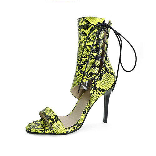 Women's Sandals Stiletto Heel Open Toe High Heel Sandals Vintage Sexy Daily Party & Evening PU Lace-up Snake Almond Black Green
Women's Sandals Stiletto Heel Open Toe High Heel Sandals Vintage Sexy Daily Party & Evening PU Lace-up Snake Almond Black Green