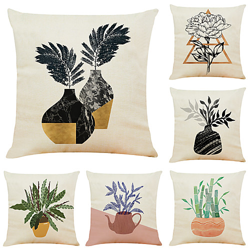 6 pcs Linen Pillow Cover, Floral&Plants Simple Modern Square Zipper Traditional Classic
6 pcs Linen Pillow Cover, Floral&Plants Simple Modern Square Zipper Traditional Classic