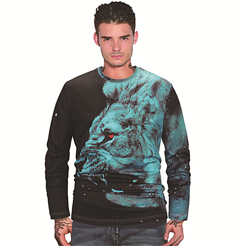 Men's T shirt 3D Print Graphic Prints Animal 3D Print Long Sleeve Daily Tops Casual Beach Blue
Men's T shirt 3D Print Graphic Prints Animal 3D Print Long Sleeve Daily Tops Casual Beach Blue