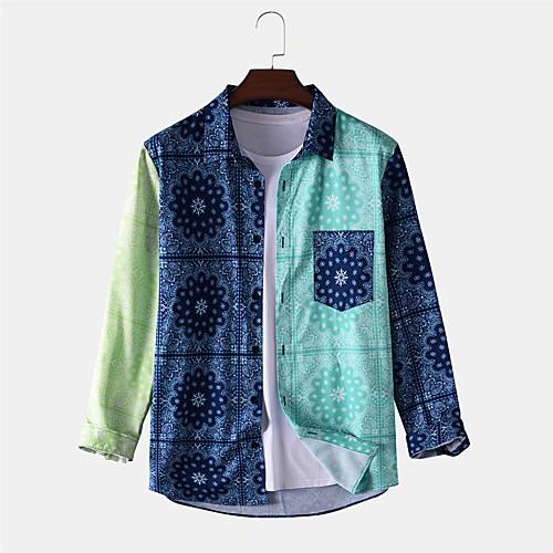 Men's Shirt Other Prints Patchwork Floral Button-Down Print Long Sleeve Daily Tops Ethnic Style Casual Blue
Men's Shirt Other Prints Patchwork Floral Button-Down Print Long Sleeve Daily Tops Ethnic Style Casual Blue