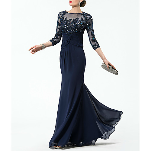 Two Piece Mermaid / Trumpet Sparkle Elegant Wedding Guest Formal Evening Dress Illusion Neck Half Sleeve Floor Length Chiffon with Crystals Appliques 2021
Two Piece Mermaid / Trumpet Sparkle Elegant Wedding Guest Formal Evening Dress Illusion Neck Half Sleeve Floor Length Chiffon with Crystals Appliques 2021