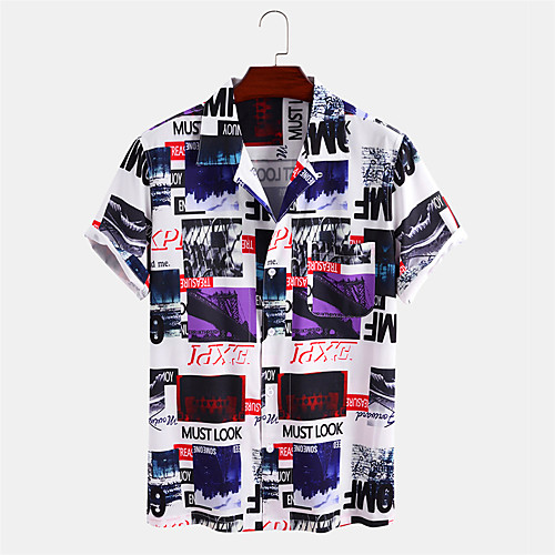 Men's Shirt 3D Print Graphic Letter Button-Down Print Short Sleeve Daily Tops Casual Hawaiian Blue / White
Men's Shirt 3D Print Graphic Letter Button-Down Print Short Sleeve Daily Tops Casual Hawaiian Blue / White