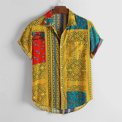 Men's Shirt Other Prints Graphic Button-Down Short Sleeve Daily Tops 100% Cotton Casual Hawaiian Blue Yellow Green / Summer
Men's Shirt Other Prints Graphic Button-Down Short Sleeve Daily Tops 100% Cotton Casual Hawaiian Blue Yellow Green / Summer