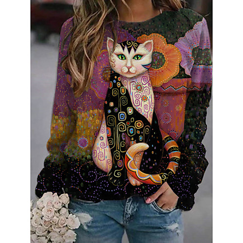 Women's Pullover Sweatshirt Cat Graphic 3D Print Daily 3D Print Basic Casual Hoodies Sweatshirts Black
Women's Pullover Sweatshirt Cat Graphic 3D Print Daily 3D Print Basic Casual Hoodies Sweatshirts Black