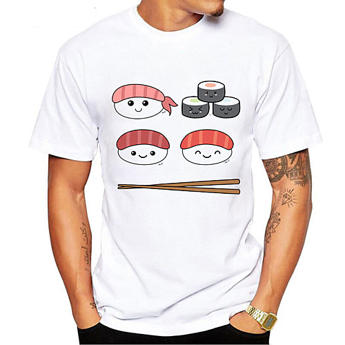 Men's T shirt 3D Print Food Graphic Print Short Sleeve Daily Tops Casual Sports Round Neck White / Summer
Men's T shirt 3D Print Food Graphic Print Short Sleeve Daily Tops Casual Sports Round Neck White / Summer