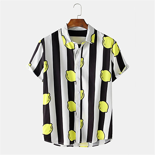 Men's Shirt Other Prints Striped Button-Down Print Short Sleeve Daily Tops Casual Hawaiian Black
Men's Shirt Other Prints Striped Button-Down Print Short Sleeve Daily Tops Casual Hawaiian Black