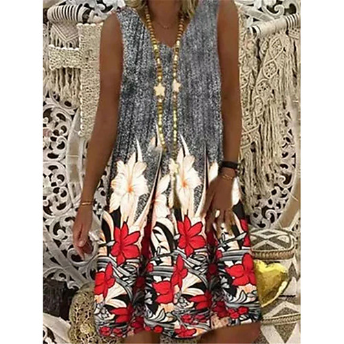 Women's Shift Dress Knee Length Dress Blue Gray Red Sleeveless Floral Color Block Print Fall Spring V Neck Casual Loose 2021 S M L XL XXL 3XL 4XL 5XL
Women's Shift Dress Knee Length Dress Blue Gray Red Sleeveless Floral Color Block Print Fall Spring V Neck Casual Loose 2021 S M L XL XXL 3XL 4XL 5XL