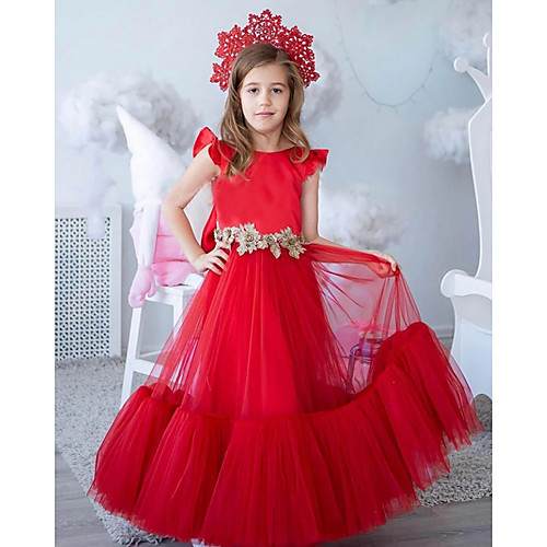 Princess Floor Length Flower Girl Dresses Party Tulle Sleeveless Jewel Neck with Appliques
Princess Floor Length Flower Girl Dresses Party Tulle Sleeveless Jewel Neck with Appliques