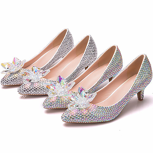 Women's Wedding Shoes Pumps Pointed Toe Wedding Pumps Business Sexy Minimalism Wedding Party & Evening PU Rhinestone Crystal Sparkling Glitter Solid Colored Color Block Silver Rainbow
Women's Wedding Shoes Pumps Pointed Toe Wedding Pumps Business Sexy Minimalism Wedding Party & Evening PU Rhinestone Crystal Sparkling Glitter Solid Colored Color Block Silver Rainbow