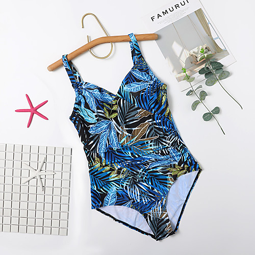 Women's One Piece Bikini Swimsuit Open Back Print Tropical Blue Swimwear Padded Strap Bathing Suits New Ethnic Classic / Tattoo / Padded Bras / Slim
Women's One Piece Bikini Swimsuit Open Back Print Tropical Blue Swimwear Padded Strap Bathing Suits New Ethnic Classic / Tattoo / Padded Bras / Slim
