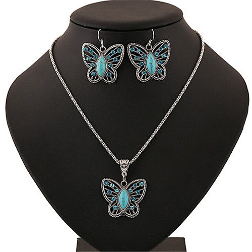 Women's Turquoise Jewelry Set Retro Butterfly Fashion Earrings Jewelry Silver For Anniversary Street Gift Festival 1 set
Women's Turquoise Jewelry Set Retro Butterfly Fashion Earrings Jewelry Silver For Anniversary Street Gift Festival 1 set