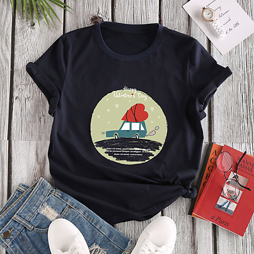 Women's T shirt Graphic Text Print Round Neck Tops 100% Cotton Basic Basic Top White Black Red
Women's T shirt Graphic Text Print Round Neck Tops 100% Cotton Basic Basic Top White Black Red