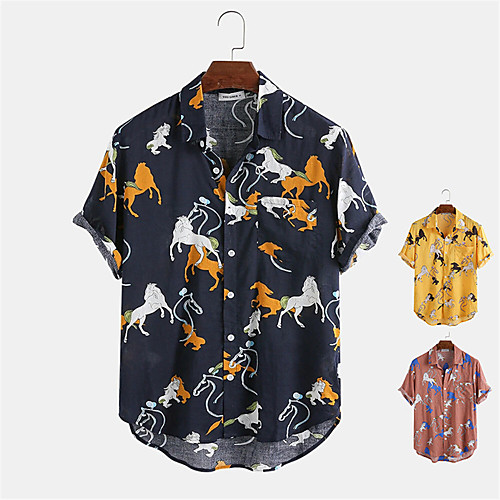 Men's Shirt Other Prints Animal Button-Down Print Short Sleeve Daily Tops Casual Hawaiian Black Yellow Blushing Pink
Men's Shirt Other Prints Animal Button-Down Print Short Sleeve Daily Tops Casual Hawaiian Black Yellow Blushing Pink