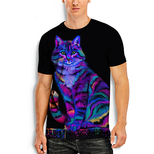 Men's T shirt 3D Print Cat 3D Animal 3D Print Short Sleeve Daily Tops Casual Black
Men's T shirt 3D Print Cat 3D Animal 3D Print Short Sleeve Daily Tops Casual Black