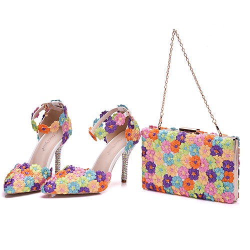 Women's Wedding Shoes High Heel Pointed Toe Wedding Pumps Vintage Sexy Minimalism Wedding Party & Evening PU Rhinestone Satin Flower Sparkling Glitter Color Block Rainbow
Women's Wedding Shoes High Heel Pointed Toe Wedding Pumps Vintage Sexy Minimalism Wedding Party & Evening PU Rhinestone Satin Flower Sparkling Glitter Color Block Rainbow
