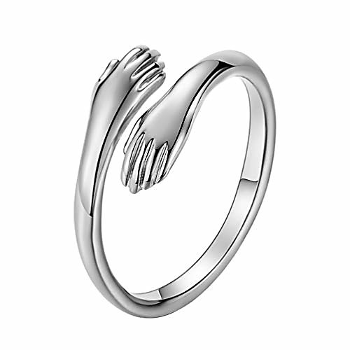 romantic love hug jewelry hands embrace open couples wedding ring unisex stainless steel silver size 10
romantic love hug jewelry hands embrace open couples wedding ring unisex stainless steel silver size 10