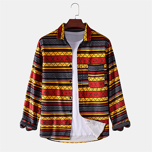Men's Shirt Other Prints Striped Button-Down Print Long Sleeve Daily Tops Ethnic Style Casual Yellow
Men's Shirt Other Prints Striped Button-Down Print Long Sleeve Daily Tops Ethnic Style Casual Yellow