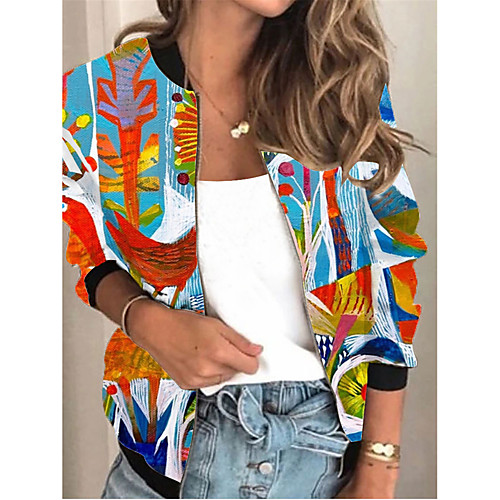 Women's Jacket Daily Spring & Fall Regular Coat Regular Fit Active Streetwear Jacket Long Sleeve Print Patchwork Blue / Holiday
Women's Jacket Daily Spring & Fall Regular Coat Regular Fit Active Streetwear Jacket Long Sleeve Print Patchwork Blue / Holiday