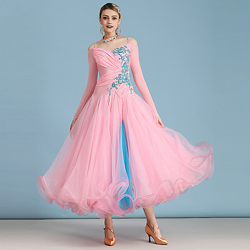 Ballroom Dance Dress Pleats Crystals / Rhinestones Women's Training Performance Long Sleeve Natural Elastane
Ballroom Dance Dress Pleats Crystals / Rhinestones Women's Training Performance Long Sleeve Natural Elastane