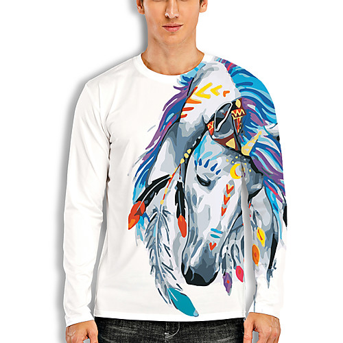 Men's T shirt 3D Print Graphic 3D Animal Print Long Sleeve Casual Tops Cartoon Classic White
Men's T shirt 3D Print Graphic 3D Animal Print Long Sleeve Casual Tops Cartoon Classic White