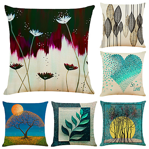 6 pcs Linen Pillow Cover, Floral&Plants Simple Modern Square Zipper Traditional Classic
6 pcs Linen Pillow Cover, Floral&Plants Simple Modern Square Zipper Traditional Classic